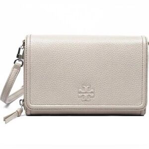 Tory Burch Flat Wallet White Crossbody Bag